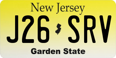 NJ license plate J26SRV