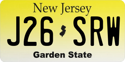 NJ license plate J26SRW