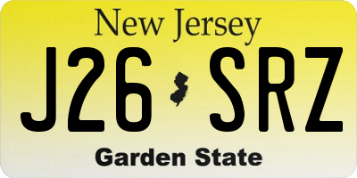 NJ license plate J26SRZ