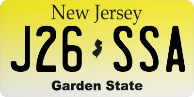 NJ license plate J26SSA