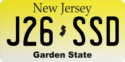 NJ license plate J26SSD