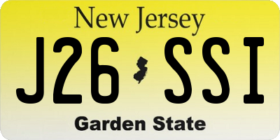 NJ license plate J26SSI