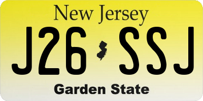 NJ license plate J26SSJ