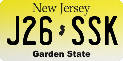 NJ license plate J26SSK