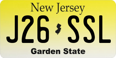 NJ license plate J26SSL