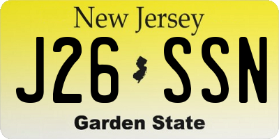 NJ license plate J26SSN