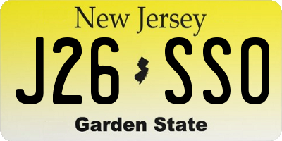 NJ license plate J26SSO
