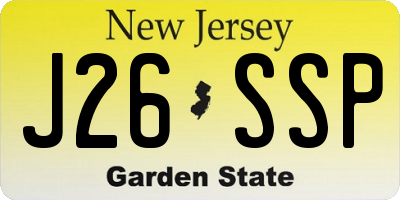 NJ license plate J26SSP