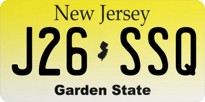 NJ license plate J26SSQ