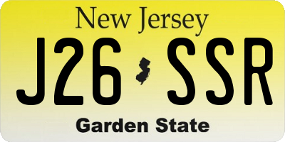 NJ license plate J26SSR