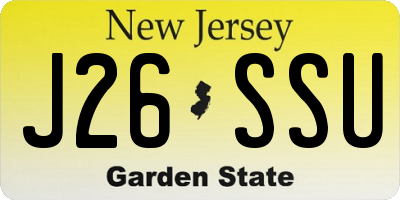 NJ license plate J26SSU