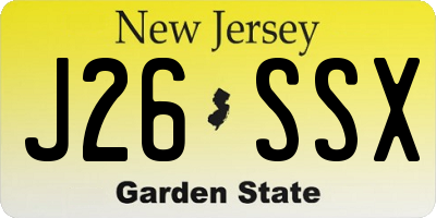 NJ license plate J26SSX
