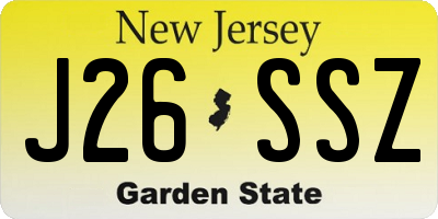 NJ license plate J26SSZ
