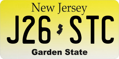 NJ license plate J26STC