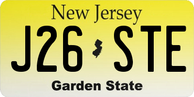NJ license plate J26STE