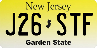 NJ license plate J26STF