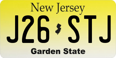 NJ license plate J26STJ