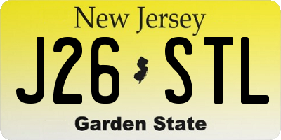 NJ license plate J26STL
