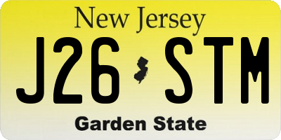 NJ license plate J26STM