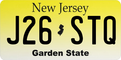 NJ license plate J26STQ
