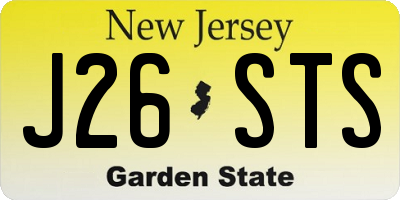 NJ license plate J26STS