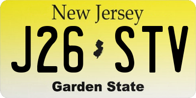 NJ license plate J26STV