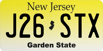 NJ license plate J26STX