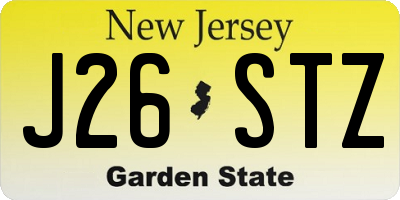 NJ license plate J26STZ