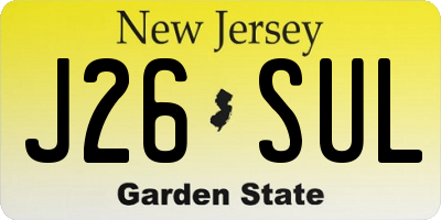NJ license plate J26SUL