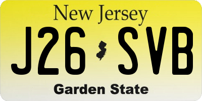 NJ license plate J26SVB