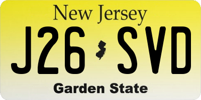 NJ license plate J26SVD