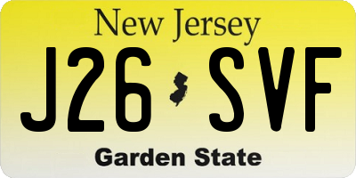 NJ license plate J26SVF