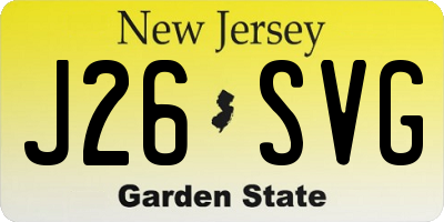 NJ license plate J26SVG