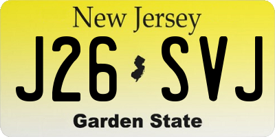 NJ license plate J26SVJ