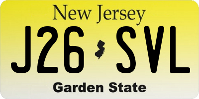 NJ license plate J26SVL