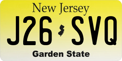 NJ license plate J26SVQ