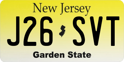 NJ license plate J26SVT