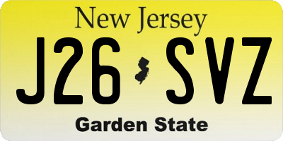 NJ license plate J26SVZ
