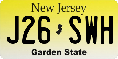 NJ license plate J26SWH