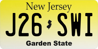 NJ license plate J26SWI