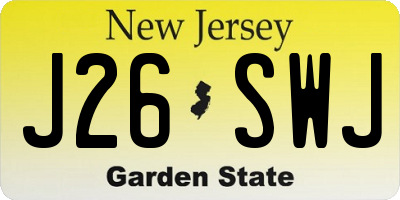 NJ license plate J26SWJ