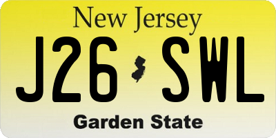 NJ license plate J26SWL