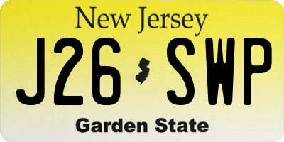 NJ license plate J26SWP