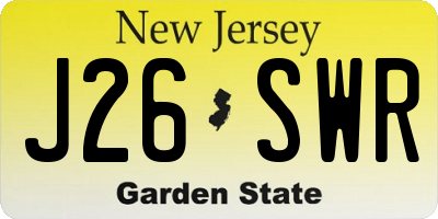 NJ license plate J26SWR