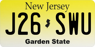 NJ license plate J26SWU