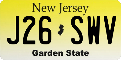 NJ license plate J26SWV
