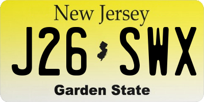 NJ license plate J26SWX
