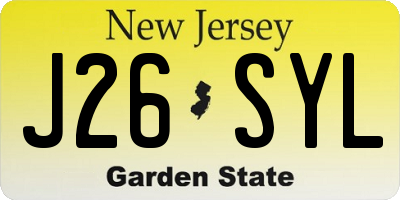 NJ license plate J26SYL