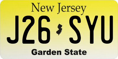 NJ license plate J26SYU