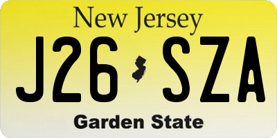 NJ license plate J26SZA